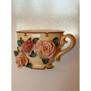 Vintage June Flower Fridge Magnet Tea Cup
